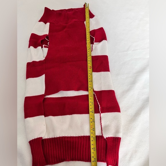 Christmas dog reindeer Red and White Dog Sweater - Picture 5 of 5
